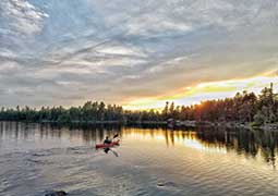 Canoeing on Lake One during the 2017 eclipse